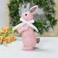 Miniatyrbillede 2 af 5: Simulerings Kanin Figur Påske Borddekoration Festival Kunst Kanin Håndværk Ornament Pink-B