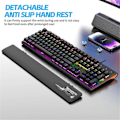 Miniatyrbild 4 av 5: Mekaniskt tangentbord med handledsstöd USB-kabelanslutet tangentbord RGB Grön Axis Tangentbord Ergonomisk design för PC-spelare
