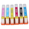 Miniatyrbillede 4 af 5: 6 stk. blækpatron genanvendelig sort cyan magenta gul lys cyan lys magenta printer refill blækpatron udskiftning T2431 T2432 T2433 T2434 T2435