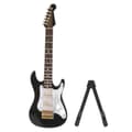 Delikat 14 cm Mini Elektrisk Gitarr Modell Ornament Samling med Ställ (Svart)