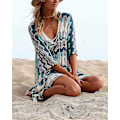 Miniatyrbilde 3 av 4: Sommerbadedrakt Bikini Strand Badetøy Heklet Cover Up for Kvinner Multicolor Blue