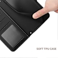 Miniatyrbilde 3 av 5: For Nokia C30 Sommerfugl Blomster Preging Pu Lær Telefon Shell, Fallsikker Mønster Preging Design Lommebok Stativ Veske Med Praktisk Stropp Black