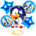 Miniatyrbilde 1 av 5: Sonic the Hedgehog Party Ballongsett Sonic The Hedgehog Bursdag Silver