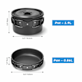 Miniatyrbillede 2 af 5: Bærbart Campingsætsæt med Foldbart Komfur, Non-Stick Pande & Gryde til Udendørs Madlavning & Picnic for 2