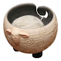 Miniatyrbilde 1 av 5: Sleepy Sheep Keramikgarnskål Stickskål - Holder garnnøste for gratis håndarbeid, 6 tommer B x H