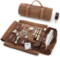 Bartender Kit Väska med 17-delars Cocktail Shaker Set i Vaxad Canvas [JUN]