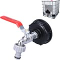 1000L Vanntankkran med slangeadapter, S60X6 IBC-kranforbindelse, Regnvannkollektor Hagekran (1/2\" Plastadapter)[JUN]
