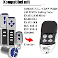 Pikkukuva 2 / 5: Crawford EA433 2KS/4KS Käsilähetin - 2 kpl - 433,92 MHz Scroll Code -kaukosäädin