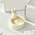Miniatyrbild 2 av 4: Söt kattljusstake | Kattunge värmeljusstakar | Värmande Paws Katt värmeljushållare Ornament | Söt Ljushållare Heminredning Kattpresenter vit