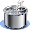 Miniatyrbillede 1 af 5: Kattevandfontæne i rustfrit stål 2L Drikkeautomat til kæledyr med justerbar vandstrøm Anti-Dry Scaling Dispenser til katte og hunde-WELLNGS