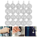 Miniatyrbilde 3 av 4: 20 stk rustfritt stål nummererte 1-20 Tagger Nøkkelbrikker Rustfritt stål ID-taggar Bagasjetiketter (2.3X2.3CM, Sølv) IC
