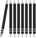 8-pack justerbara lakanclips och band - Max stretch 120 cm sängfästen [JUN] Black