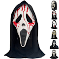 Miniatyrbilde 2 av 2: Spøkelsesmaske Skrikmaske Skallemaske Helhode Maske Halloween E