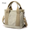 Miniatyrbillede 1 af 10: Canvas Tote Taske Multi-lomme KHAKI - høj kvalitet[ch] Khaki