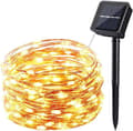 20M200 LED Solar String Lights Outdoor Waterproof Copper Wire String 8 Flashing Patterns LED Christmas Tree String Warm White_yux