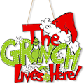 Miniatyrbild 1 av 6: Julträ Dörrskylt Dekoration GRINCH LEVER HRER
