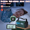 Miniatyrbild 6 av 6: Nödradio, NOAA Vädervarning, Solhandvev AM/FM Radio för Överlevnad, 10000MAH Uppladdningsbart Batteridriven Radio, Klocka SOS Alarm & Ficklampa Green
