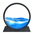 Miniatyrbilde 1 av 4: Rørlig Sandkunstbilde Timglas Dyphavslandskap Glas Quicksand 3d Maleri Blue