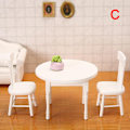 Miniatyrbillede 1 af 5: 1/12 dukkehus miniature møbler hvidt spisebord i træ Set