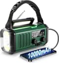 Grön Solar Handvev Nödradio med 10000mAh Ström & Typ-C[JUN] green