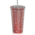 Pikkukuva 1 / 5: Bling-timanttikuvioitu juomapullo glitterillä ja kannella Red