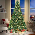 Miniatyrbilde 5 av 5: REMAKE HENGMEI Kunstig Juletre med Lys PVC 150cm LED Juletre med Stativ Juledekorasjon 180 Lys