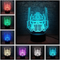 Miniatyrbillede 2 af 8: 3D Optisk Illusion Transformers Model Skrivebordslampe LED Natlampe