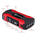 Pikkukuva 8 / 11: 12 V:n auton varavirtalähde kannettava apukäynnistin LED-taskulampulla USB-latauksella, punainen red