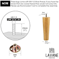 Miniatyrbillede 4 af 4: La Vane Træbordsben Pakke med 4 Massivt Træ Koniske Udskiftningsmøbelfødder Møbelben Med Forborede M8 5/16 Tommer 79 Mm Bolte & Montering A A 7* * 18cm