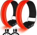 Uppladdningsbart LED-armband för löpning, 2-pack blinkande säkerhetslampor[JUN] Red