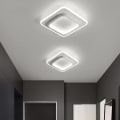 Miniatyrbild 3 av 5: Vit fyrkantig ljusarmatur Enkelt mode nordisk stil LED-taklampa för balkong Kök Taklampa Varmt ljus 20W (Kallvitt ljus)
