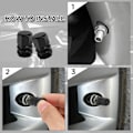 Miniatyrbillede 4 af 5: 8-delt sæt sekskantede dækventilhætter i aluminiumslegering til bil og motorcykel, sort [JUN] black