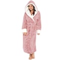 Miniatyrbillede 1 af 3: Huva Sherpa Morgenkåbe Lang Plys Højlukket Rosa Pink 5XL