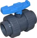 50 mm palloventtiili PVC, jossa kaksoispistokeliitännät