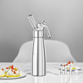 Miniatyrbillede 3 af 6: 250 ml flødeskummer, flødeskumdispenser, aluminium, med 3 dekorative rustfri ståldyser, 1 rengøringsbørste 250ml