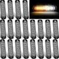20-pak LED-blinklys 6 LED Gule Overflademonterede Blinkende Advarselslys[JUN]