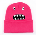 Rainbow Friends stickad mössa tryckt mössa Barn vinterpresent Dark Pink