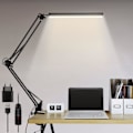 Miniatyrbilde 1 av 5: LED skrivebordslampe, 14W sammenleggbar arkitektlampe med klips, 10 lysstyrkenivåer x 3 fargemoduser, justerbar bordlampe, øyevern