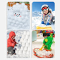 Miniatyrbillede 5 af 5: 4 stk. Cartoon sneboldmaskine plast clip sand sneboldform E