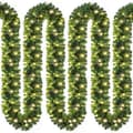 5m Grøn Juleguirlande med 100 Varmhvide LED-lys til Indendørs & Udendørs [JUN]