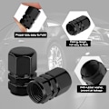 Miniatyrbillede 3 af 5: 8-delt sæt sekskantede dækventilhætter i aluminiumslegering til bil og motorcykel, sort [JUN] black