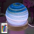 Miniatyrbild 1 av 8: RGB 16-färgs Planet Glaskula Nattlampa, Dimbar USB Astronomisk Lampa med Fjärrkontroll (8cm) Parent