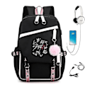 Miniatyrbild 1 av 5: Stray Kids Combo Around The Same USB Ryggsäck Skolväska Koreanska Studenter Herr- och Damväskor