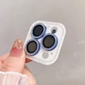 Glitter Ring Kameralinsskydd för iPhone 16 15 14 13 12 Pro Max Plus[JUN] 16pro 16promax(3pcs Blue