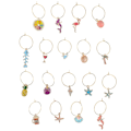 Miniatyrbillede 3 af 3: 18 stk. strandgaver bryllup vin charm drikkeglas identifikator dyreglas markør glas skaller charms tropiske glas charms[ch]