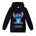 Miniatyrbillede 1 af 6: Børn Lilo Stitch Hættetrøjer Trøje med print Sort Black 100cm