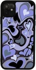 Elegant lila hjärtformat telefonfodral kompatibelt med iPhone 13[JUN]