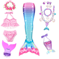 Miniatyrbillede 1 af 5: 9-delt havfrue-badedragt prinsesse bikini monofin badetøjssæt MY06 MY06 MY06 130