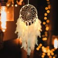 Boho Drömfångare med LED-lampor & Fjädrar för Barnrum [JUN]