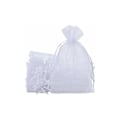 Miniatyrbild 1 av 5: 50 st stora organza presentpåsar, 20 x 30 cm smyckespåsar bröllopspåsar med dragsko för julklappar födelsedagsfest presentinslagning (vit)